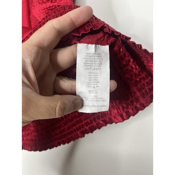 Bebe Textured Y2K Rockabilly Halter Top Blouse 100% Silk Size Small Club Wear - Picture 3 of 6